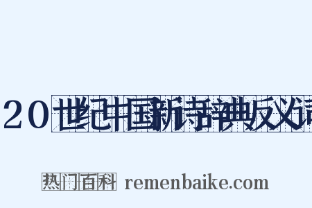 20世纪中国新诗辞典反义词是什么意思的图片